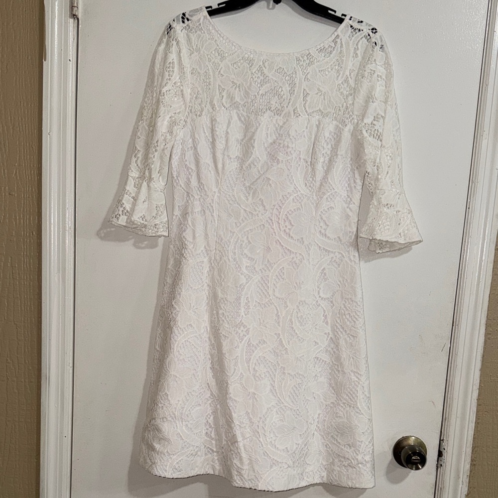 Lilly Pulitzer White Lace Long Sleeve Dress